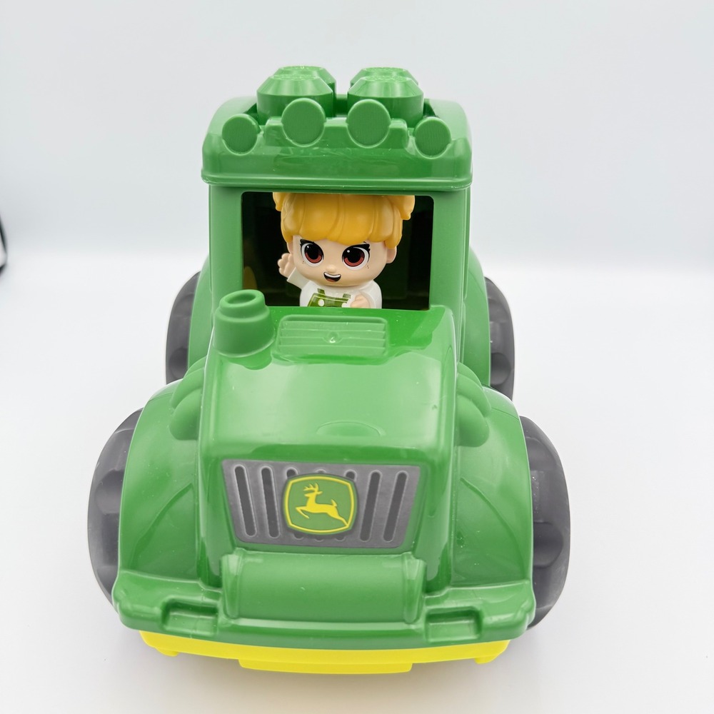 Mega Bloks John‎ Deere Tractor with Driver Green Yellow Ride On Toy